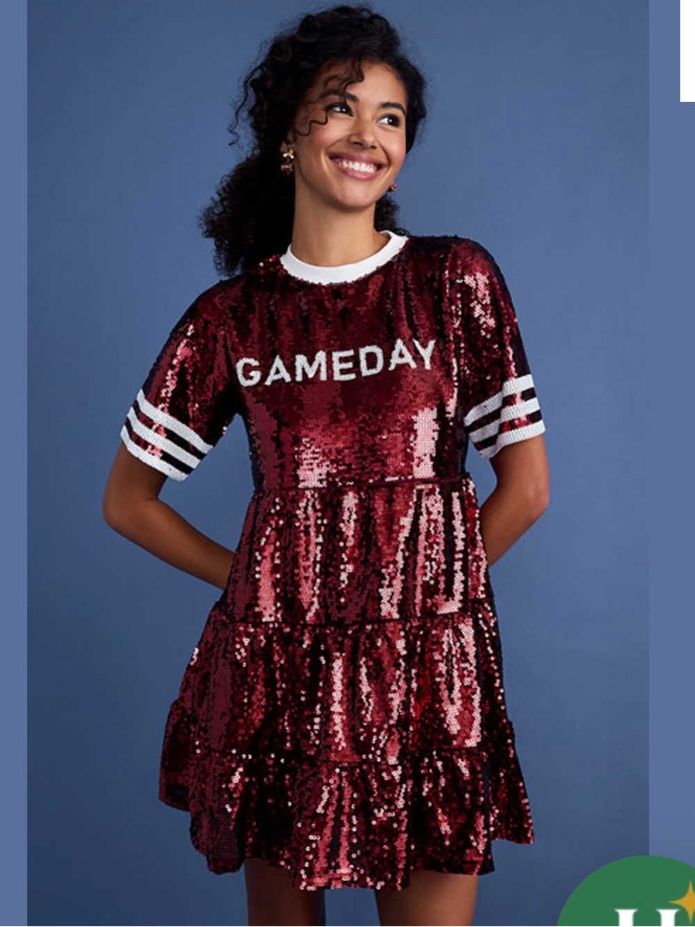 NWT Francesca's Maroon Sequin Gameday Dress